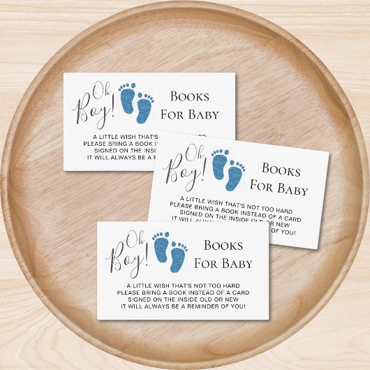 赤ちゃんシャワーOh男の子グリッター足本ベビー エンクロージャーカード