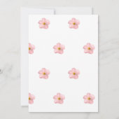 赤ちゃんシャワーQRコードピンクフローラかわいいベビーの開花 招待状 (裏面)