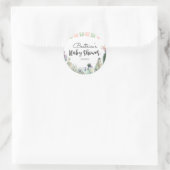 赤ちゃんシャワーRSVPのピンクグリーンサボタコス ラウンドシール (バッグ)