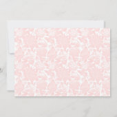 赤ちゃんシャワ名門私立校風のーカード用かわいいピンクのボウブック 招待状 (裏面)