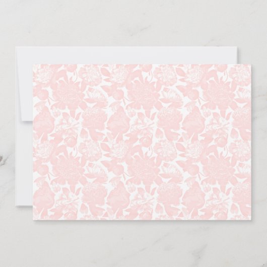 赤ちゃんシャワ名門私立校風のーカード用かわいいピンクのボウブック 招待状 (裏面)