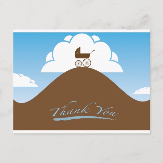 赤ちゃんシャワ感謝していーユー・ブルー ポストカード (正面)