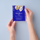 赤ちゃんシャワ王室のーの金ゴールド予算の招待 チラシ (手)