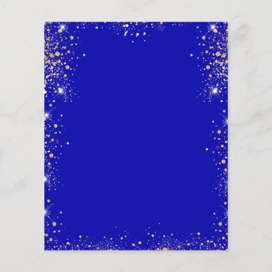 赤ちゃんシャワ王室のーの金ゴールド予算の招待 チラシ (裏面)