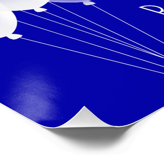 赤ちゃんシャワ王室のー青い少年の白い風船 ポスター (コーナー)