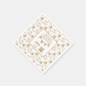 赤ちゃんシャワ男女兼用ー(茶色と白) スタンダードカクテルナプキン (角)