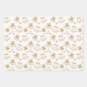 赤ちゃんシャワ男女兼用ー(茶色と白) ラッピングペーパーシート (正面)