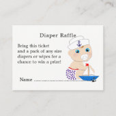 赤ちゃんシャワ航海のー少年かわいいセーラーブルー エンクロージャーカード (正面)