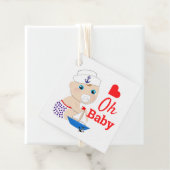 赤ちゃんシャワ航海のー少年かわいいセーラーブルー フェイバータグ (インサイチュ)