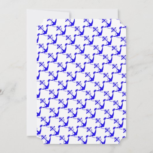 赤ちゃんシャワ航海のー少年かわいいセーラーブルー 招待状 (裏面)