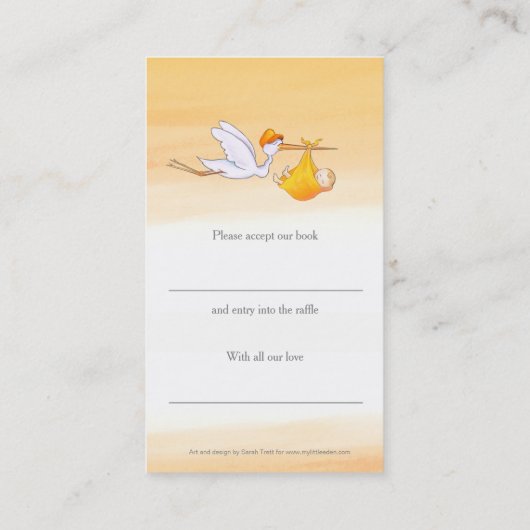 赤ちゃんシャワ飛んでいるーの本のコンペティションカード 予約カード (裏面)