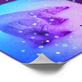 赤ちゃんシロクマの頭が雪のゆりかごに ポスター (角)