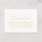 赤ちゃんシンプルシャワー用の黄色いギンガムかわいい本 エンクロージャーカード (正面)