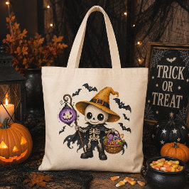 赤ちゃんスケルトンの魔女 ハロウィンのトリックオアトリート トートバッグ