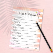 赤ちゃんストライプののシャワーカードにコーラルフラミンゴの願い 招待状