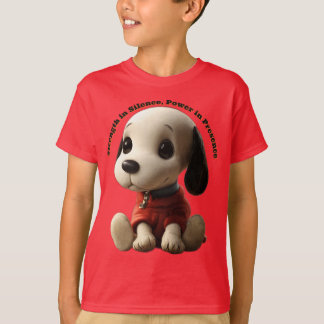 赤ちゃんスヌーピー - 静寂の中の力、存在感の中の力 Tシャツ