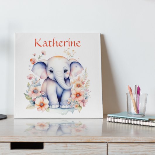 赤ちゃんゾウのカスタマイズイラスト ポスター