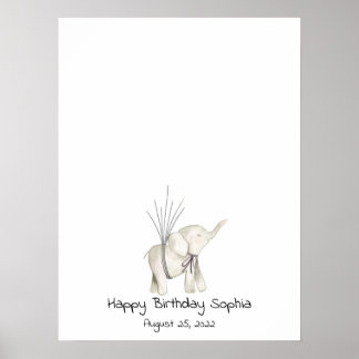 赤ちゃんゾウの指紋ゲストブック ポスター