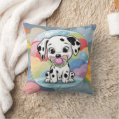 赤ちゃんダルメシアンとおしゃぶり - 誕生情報 クッション (ブランケット)