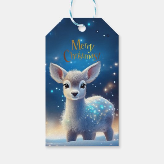 赤ちゃんトナカイのクリスマスメッセージ ギフトタグ (正面)