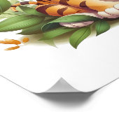 赤ちゃんトラのジャングルリーフの壁アート ポスター (角)