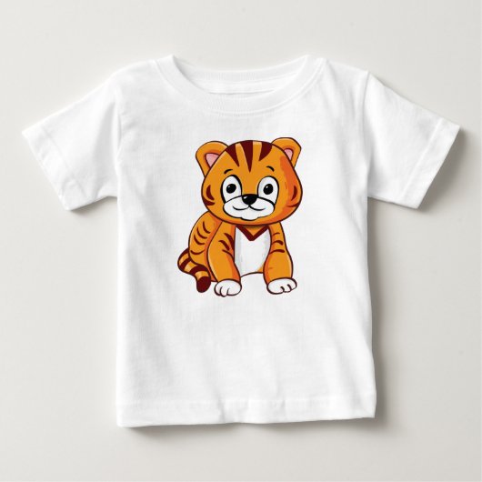 赤ちゃんトラの漫画 ベビーTシャツ (正面)