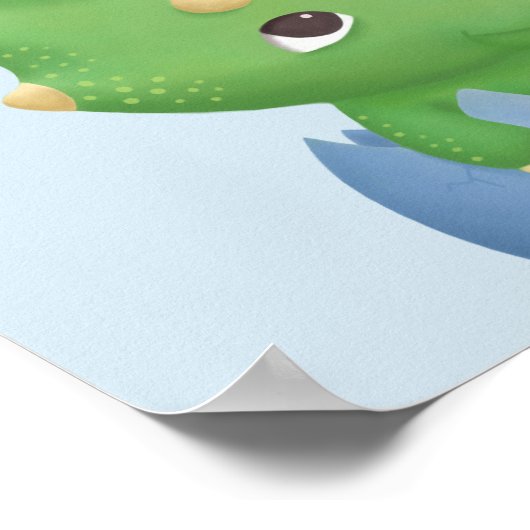 赤ちゃんトリケラトプスの恐竜の卵の保育園の部屋の装飾 ポスター (角)