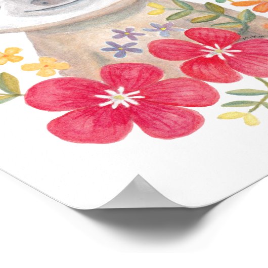 赤ちゃんナマケモノのポスター かわいい赤ちゃんナマケモノの保育園アート ポスター (角)