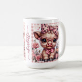 赤ちゃんハイランド・カウ・コケット・レオパード・ボウ・アイスコーヒー コーヒーマグカップ (正面右)
