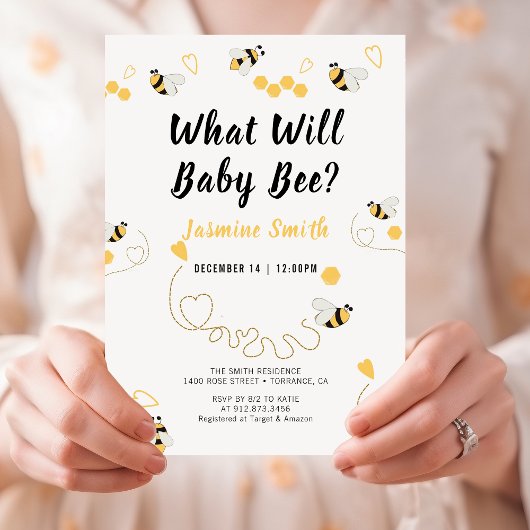 赤ちゃんハチの性別発表 かわいい 招待状