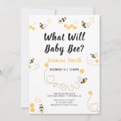 赤ちゃんハチの性別発表 かわいい 招待状 (正面)