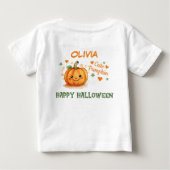 赤ちゃんハロウィンかわいいカボチャ ベビーTシャツ (裏面)