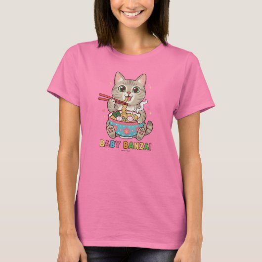 赤ちゃんバンザイキャット Tシャツ (正面)