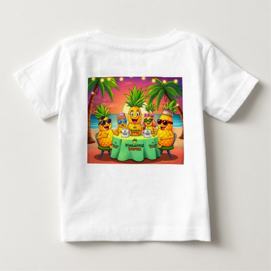 赤ちゃんパインO — 帝国で一番かわいいパイナップル！ ベビーTシャツ (裏面)