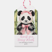 赤ちゃんパンダの女の子のベビーシャワー感謝祭クマほどありがとう ギフトタグ (正面)