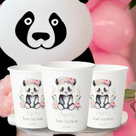 赤ちゃんパンダの芍薬ジャングルベビーシャワー 紙コップ