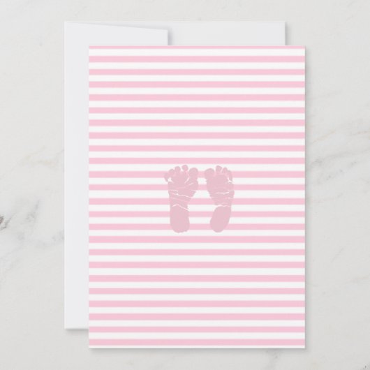 赤ちゃんパーソナライズされたガールピンクと金ゴールド赤ちゃんシャワー 招待状 (裏面)