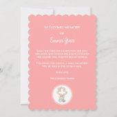 赤ちゃんパーソナライズされたガール葬儀招待状 案内状 (裏面)