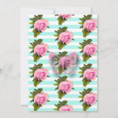 赤ちゃんパーソナライズされたガール蝶の赤ちゃんシャワー 招待状 (裏面)