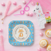 赤ちゃんパーソナライズされたシャワープレートウッドランドをテーマにした ペーパープレート (パーティー)