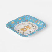 赤ちゃんパーソナライズされたシャワープレートウッドランドをテーマにした ペーパープレート (傾斜あり)