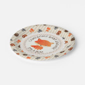 赤ちゃんパーソナライズされたシャワープレートウッドランドをテーマにした ペーパープレート (アングル)
