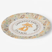 赤ちゃんパーソナライズされたシャワープレートウッドランドをテーマにした ペーパープレート (アングル)