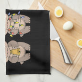 赤ちゃんヒポのムーデンChristmas キッチンタオル (四つ折り)