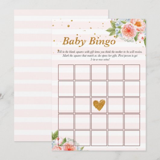 赤ちゃんビンゴゲーム 招待状 (正面/裏面)