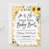 赤ちゃんビーの性別発表は何でしょう 招待状 (正面)