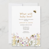 赤ちゃんビー ワイルドフラワー 性別発表 招待状 (正面)