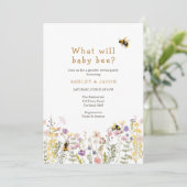 赤ちゃんビー ワイルドフラワー 性別発表 招待状 (スタンド正面)