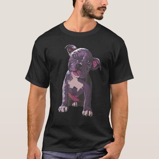 赤ちゃんピットブル犬の子犬 Tシャツ (正面)