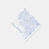 赤ちゃんフェイクの青い色の雪片メタルテキスト スタンダードカクテルナプキン (角)